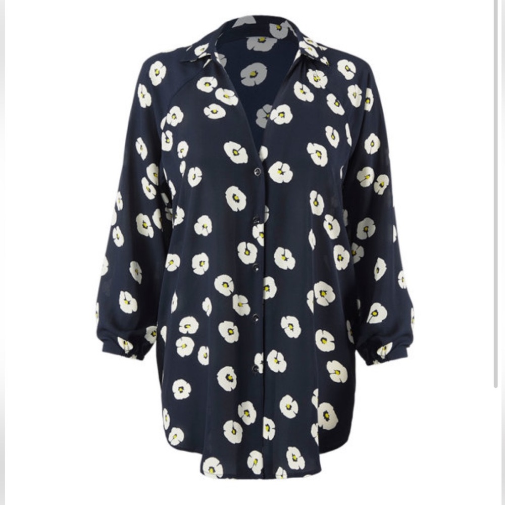 CABI, NWOT, Go To Top, Navy Blue, generously sized XS